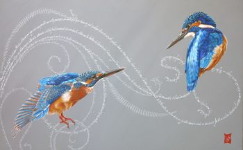 Paroles, Acrylique et calligraphie d'après le poème de Prévert, 60 x 80 cm, 2015 - Collection particulière