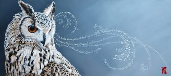 Méditation I, Acrylique et calligraphie d'après un poème de Baudelaire, 35 x 80 cm, 2017-Collection particulière