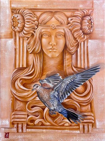 Rêve de pierre, Envol mystique, Acrylique sur toile, 60 x 80 cm, 2022- <span class="mydispo"><a href="/contact">Disponible</a></span>