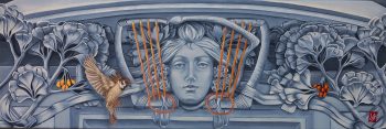 Rêve de pierre tchèque, Acrylique sur toile, 30 x 90 cm, 2025- <span class="mydispo"><a href="/contact">Disponible</a></span>
