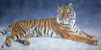 Le Roi de Sibérie, Acrylique sur toile, 60 x 120 cm, 2025- <span class="mydispo"><a href="/contact">Disponible</a></span>