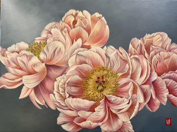 Senteur de printemps (pivoines), Acrylique sur toile, 60 x 80 cm, 2021-<span class="mydispo"><a href="/contact">Disponible</a></span>